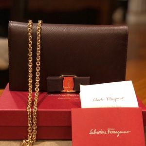 Ferragamo Miss Vara Bow Chain Wallet Crossbody